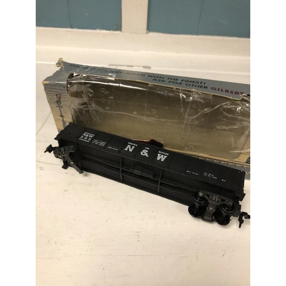 Vtg A.C. Gilbert HO Scale #505 Black‎ N & W Gondola Car 5 7/8” Made In USA Train